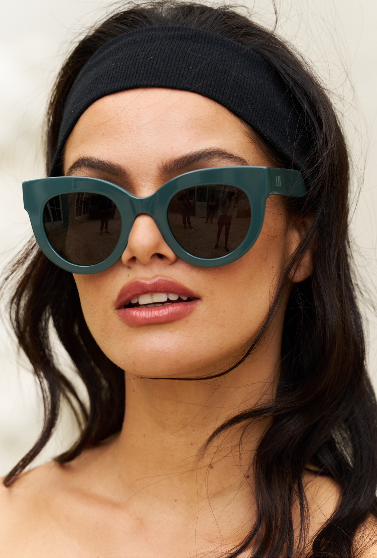 Cat eye green sunglasses by ANEA HILL luxury sunglasses for women 